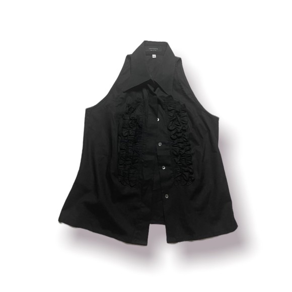 Saks Fifth Avenue Grunge Blazer Preppy Sleeveless Goth Professional Wear - Picture 1 of 6